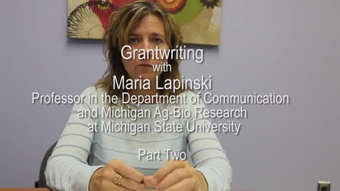 Thumbnail for Maria Lapinski - Grantwriting - Part Two