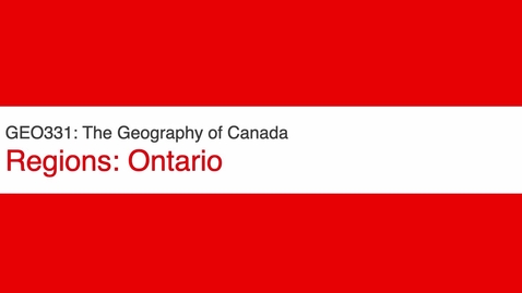 Thumbnail for entry GEO331: Ontario