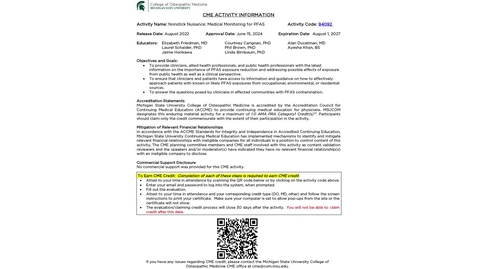 Thumbnail for Clip of Nonstick Nuisance Medical Monitoring for PFAS v07