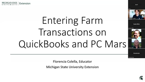 Thumbnail for entry Entering Farm Transactions on QuickBooks and PC Mars