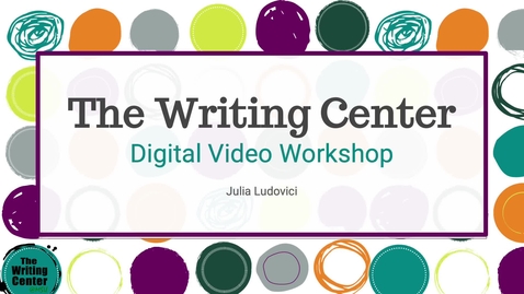 Thumbnail for 21SS_Digital Video Workshop_Asynchronous Workshop
