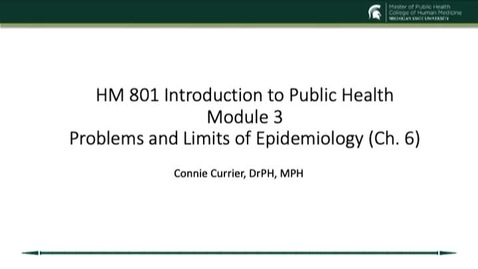 Thumbnail for Module 3 Ch 6 Problems and Limits of Epidemiology