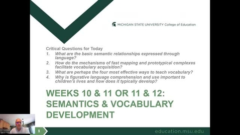 Thumbnail for CEP 345: Semantics &amp; Vocabulary Development Part 1