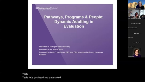 Thumbnail for entry Pathways, Programs &amp; People: Dynamic Adulting in Evaluation