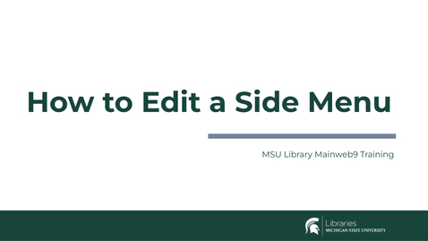 Thumbnail for How to Edit a Side Menu