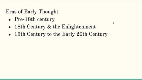 Thumbnail for ISS310: Eras of Early Environmental Thought