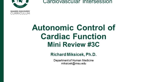 Thumbnail for Autonomic Control of Cardiac Function
