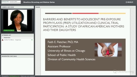 Thumbnail for entry Ethical Implications of HIV Pre-Exposure Prophylaxis (PrEP) for African American Women and Adolescent Girls