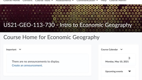 Thumbnail for GEO113: Accessing your assignments 