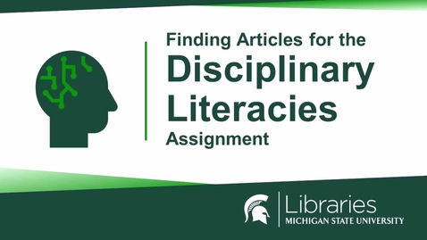 Thumbnail for Finding Articles for the Disciplinary Literacies Assignment_ 2024