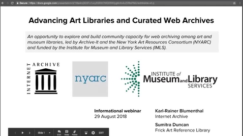 Thumbnail for entry Advancing Art Libraries and Curated Web Archives