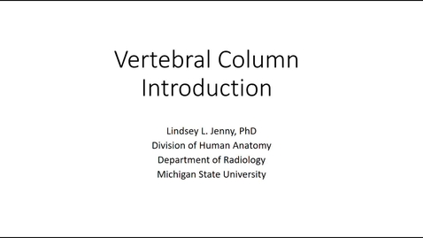 Thumbnail for entry Vertebral Column Introduction Fall 2020
