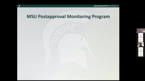 Thumbnail for entry Final Clip of Post Approval Monitoring of MSU's Animal Care Program