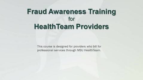 Thumbnail for Fraud Awareness for HealthTeam Providers