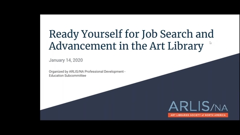 Thumbnail for entry Ready Yourself for Job Search and Advancement in the Art Library