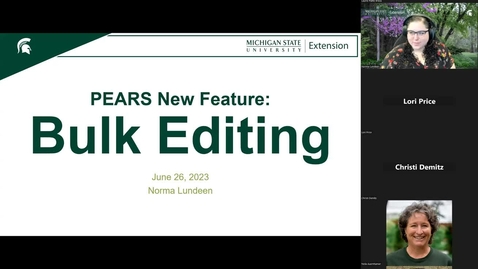 Thumbnail for entry PEARS New Feature: Bulk Editing and Copying Webinar