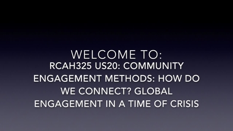 Thumbnail for entry RCAH325 US20 Welcome Video