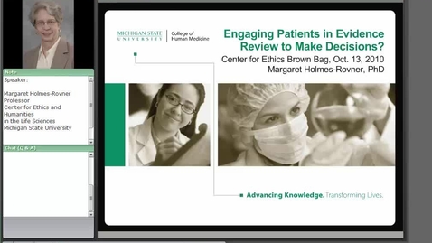 Thumbnail for entry Engaging Patients in Evidence Review to Make Decisions?