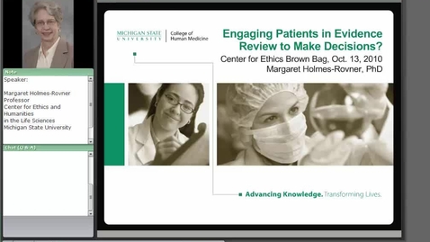 Thumbnail for Engaging Patients in Evidence Review to Make Decisions?