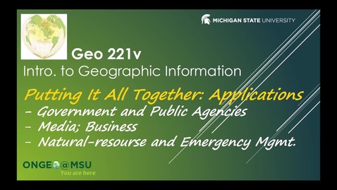 Thumbnail for GEO 221v: Applications of Geographic Tools