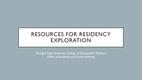 Thumbnail for entry Resources for Career Exploration