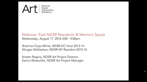 Thumbnail for entry Past NDSR Residents &amp; Mentors Speak - McKeehan and White