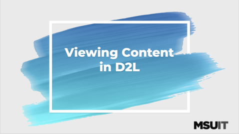Thumbnail for entry Viewing Content in D2L
