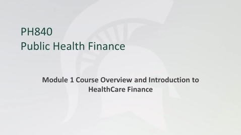 Thumbnail for PH840 Public Health Finance