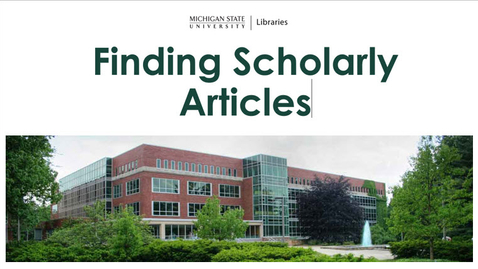 Thumbnail for entry Finding Scholarly Articles
