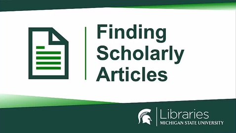 Thumbnail for Finding Scholarly Articles