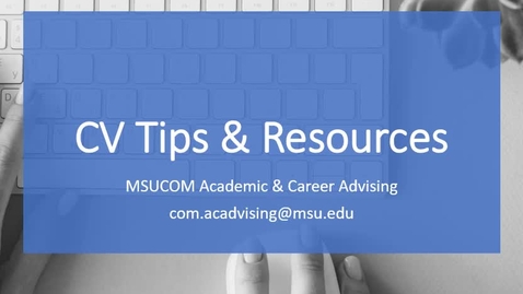 Thumbnail for Developing Your CV (Module)