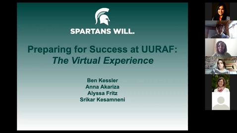 Thumbnail for entry Preparing for Success at UURAF 2021 - Virtual Symposium