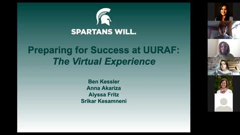 Thumbnail for Preparing for Success at UURAF 2021 - Virtual Symposium