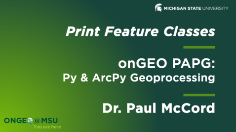 Thumbnail for onGEO-PAPG: L4 - Print Feature Classes