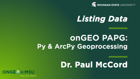 Thumbnail for entry onGEO-PAPG: L6 - Listing Data