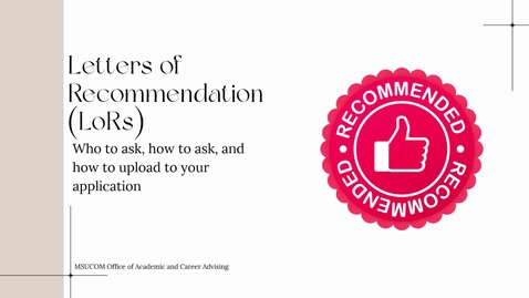 Thumbnail for Letter of Recommendation Module