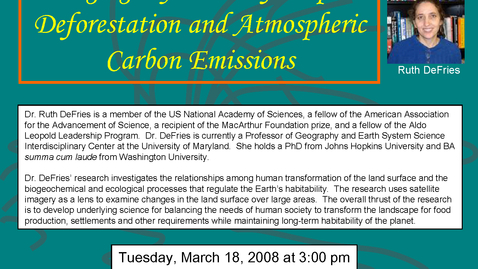 Thumbnail for 2008 Rachel Carson Lecture by Ruth DeFries