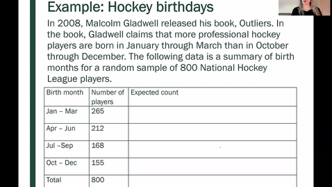 Thumbnail for STT 200 Goodness of Fit - Hockey Birthdays