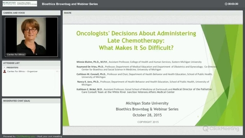 Thumbnail for entry Oncologists' decisions about administering late chemotherapy: What makes it so difficult?