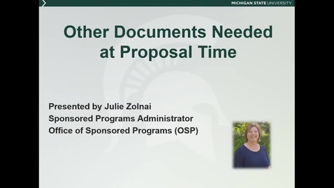 Thumbnail for Other Documents Needed at Proposal Time