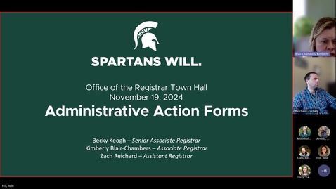 Thumbnail for Enrollment Administrative Action Forms - RO Town Hall
