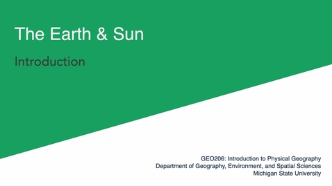 Thumbnail for entry GEO206: Introduction to The Earth &amp; Sun