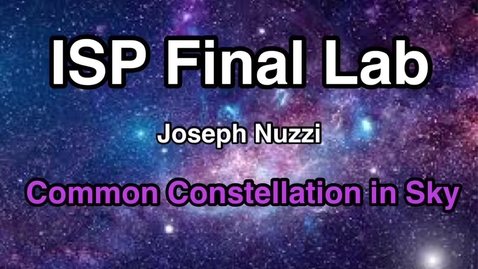Thumbnail for entry Joseph Nuzzi ISP Final Lab