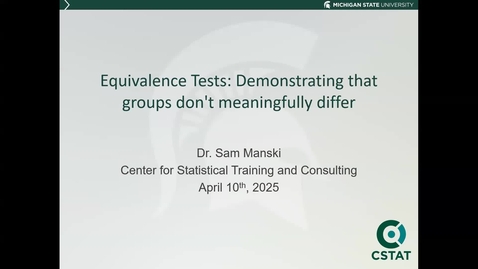 Thumbnail for CSTAT 2025 Spring Semester - Equivalence Tests: Demonstrating That Groups Don't Meaningfully Differ