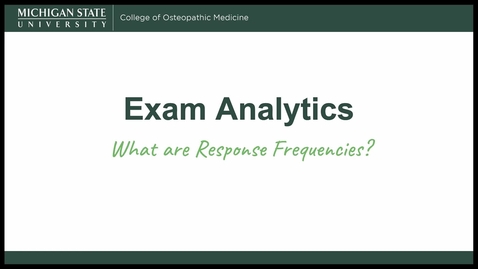 Thumbnail for Exam Analytics: Response Frequencies