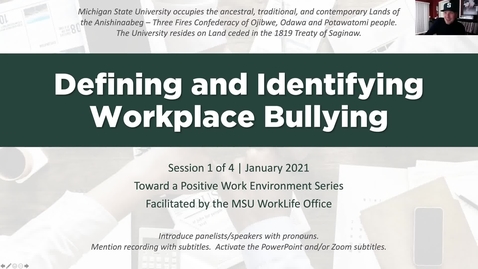 Thumbnail for entry Defining and Identifying Workplace Bullying