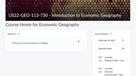 Thumbnail for GEO113: Getting Started in D2L (US22)