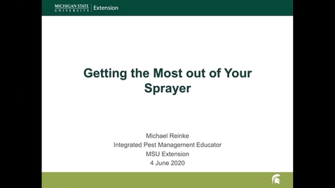 Thumbnail for entry Getting the most out of your sprayer
