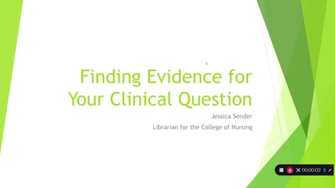 Thumbnail for entry Finding Evidence for Your Clinical Question
