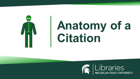 Thumbnail for entry Anatomy of a Citation